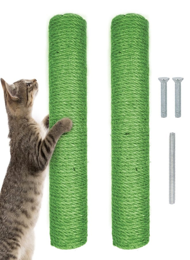 MiDube 12 Inch Cat Scratching Posts Jute Rope Replacement Refill Accessories for Cats Tower Kittens Scratch Pole Perch Interactive Toys Carpeted Furniture Scratching Tree Indoor Wall 2 Pack, Green - Image 1